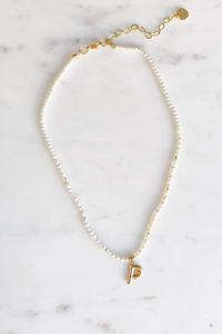 Fresh Water Pearl Initial Necklace