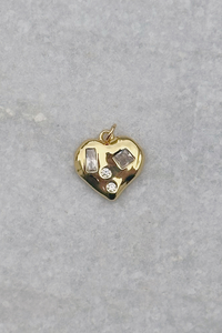 Baguette Scatter Heart Charm