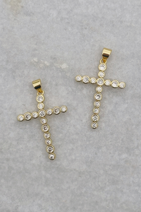 Bezel CZ Cross Charm