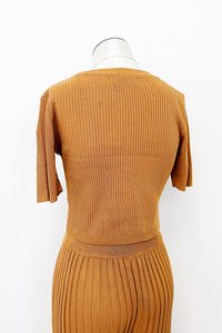 Camel Ribbed Top