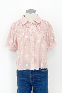 Clara Flower Collared Button Down