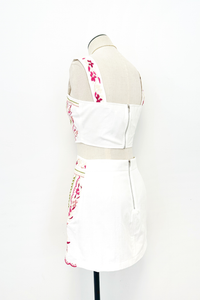 Embroidered Linen Mini Skirt