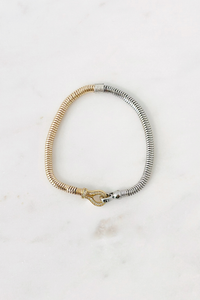 Embellished Clasp Bracelet Two Tone