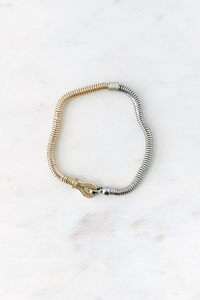 Embellished Clasp Bracelet Two Tone