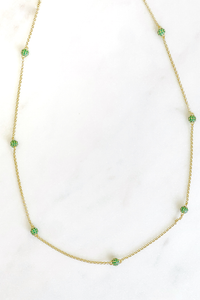 Emerald Beaded Pave Necklace