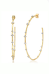Extra Large Gold Hoops with CZ Stations