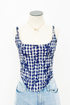Floral Embroidered Gingham Tank