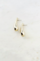 Gold Elongated Bean Off Post Earring