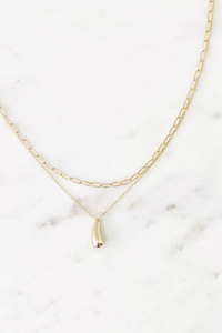 Gold Layered Teardrop Necklace