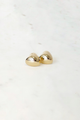 Gold Puffed Heart Stud Earrings