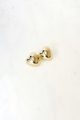 Gold Puffed Heart Stud Earrings