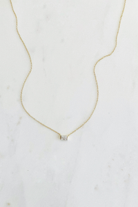 Gold Vermeil Tiny Baguette Necklace