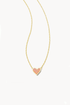 Framed Ari Heart Necklace-Gold Light Pink Druzy