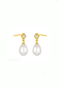 Mae Pearl Studs-Gold