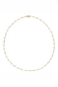 Marlow White Dainty Resin Beaded Necklace - Water Resistant