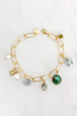 Mixed Beaded Charm Bracelet Gold