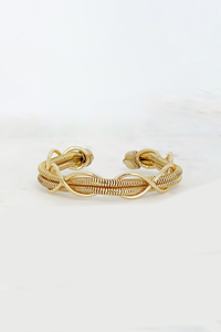 Mixed Chain Woven Cuff Gold