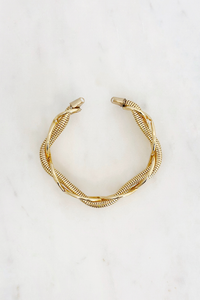 Mixed Chain Woven Cuff Gold