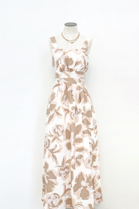 Muted Floral Cut Out Maxi