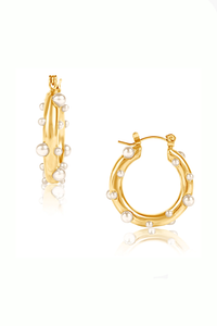 Nicoletta Pearl Hoop Earring - Water Resistant