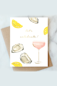Oysters And Rose Celebration Card