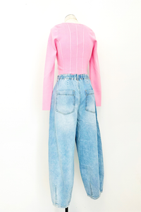 Pleated Barrel Jeans