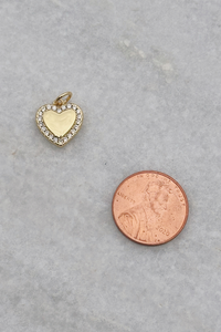 Shiny CZ Edge Heart Charm