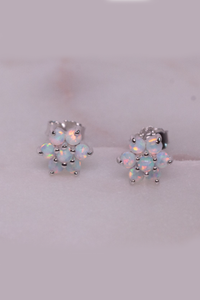 Opal Flower Studs