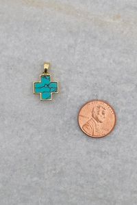 Turquoise Cross Charm