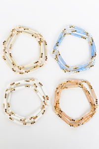 Frosted Stone Stretch Bracelet Set