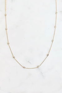 Oval CZ Chain Necklace