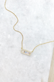 White CZ Bar Baguette Necklace
