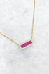 Ruby Baguette Bar Necklace