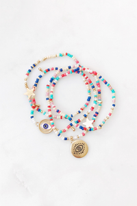 Beaded Evil Eye Bracelet Set