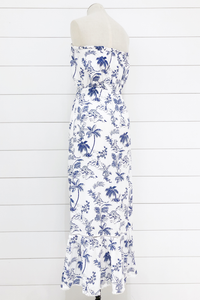 Blue Palm Nights Maxi Dress