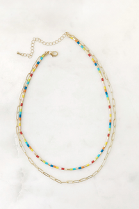 Bright Bead & Link Necklace