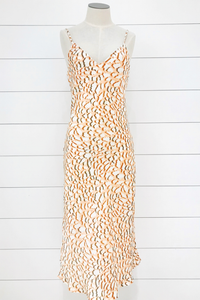 Coral Leopard Slip Dress