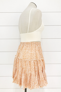 Coral Ruffled Short Skirt