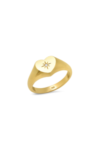 GV Heart Signet Ring