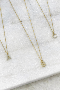 Delicate CZ Initial Necklace