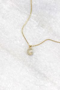 Delicate CZ Initial Necklace