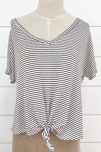 Knotted V Neck Tee