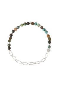 Mini Stone w/ Chain Stacking Bracelet