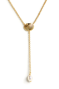 Seashell Charm Lariat Necklace