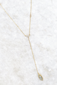 Simple Labradorite Drop Y Necklace