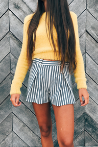 Show Off Pleated Striped Shorts