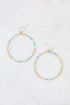 Thin Beaded Drop Hoops