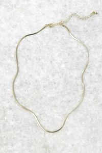 Thin Gold Herringbone Necklace